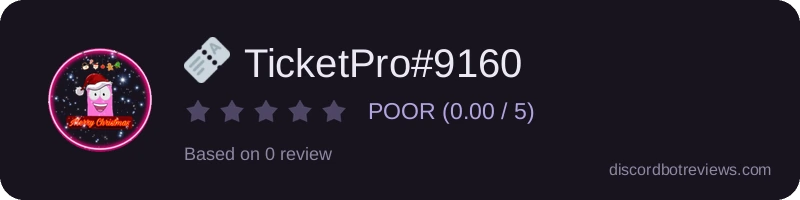 Rating widget preview for 🎫 TicketPro#9160
