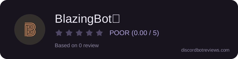 Rating widget preview for BlazingBot🔥