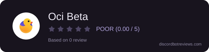 Rating widget preview for Oci Beta