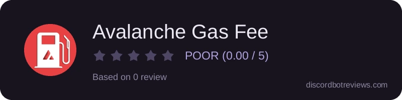 Rating widget preview for Avalanche Gas Fee