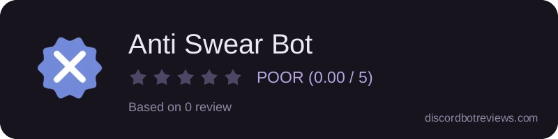 Rating widget preview for Anti Swear Bot