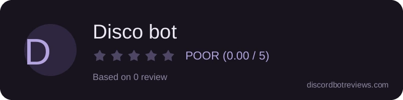 Rating widget preview for Disco bot
