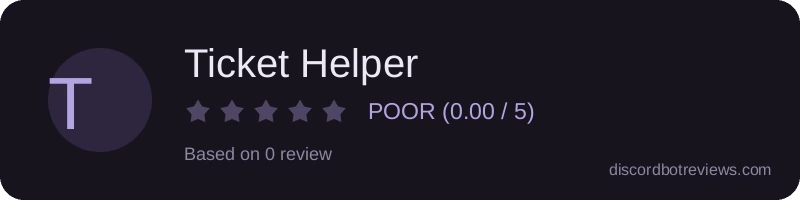 Rating widget preview for Ticket Helper
