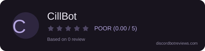 Rating widget preview for CillBot
