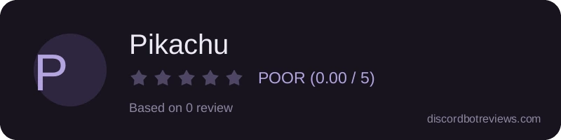 Rating widget preview for Pikachu