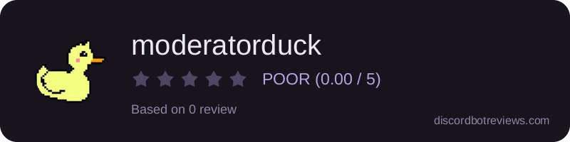 Rating widget preview for moderatorduck