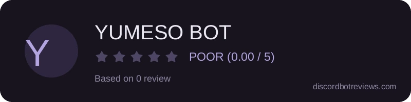 Rating widget preview for YUMESO BOT