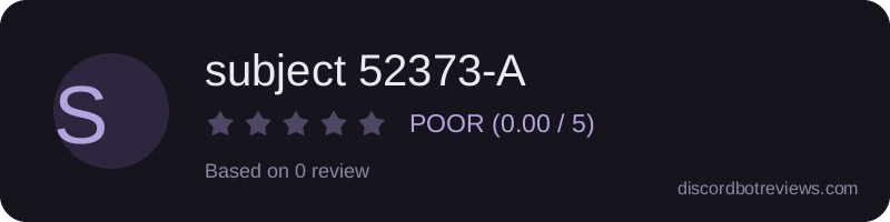 Rating banner for subject 52373-A