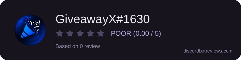 Rating widget preview for GiveawayX#1630