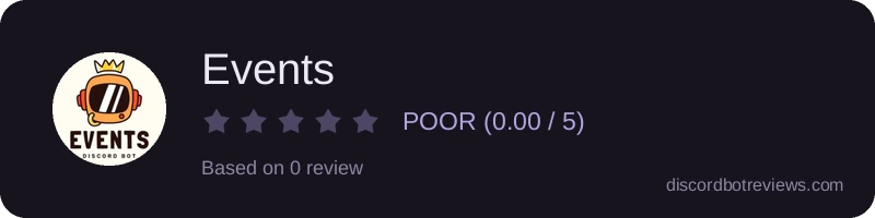 Rating widget preview for Events