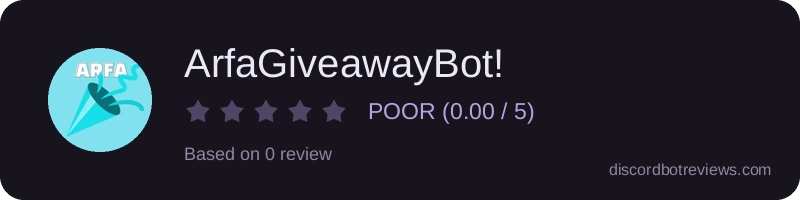 Rating widget preview for ArfaGiveawayBot!
