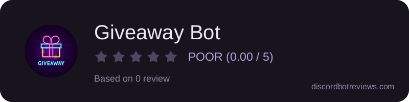 Rating widget preview for Giveaway Bot
