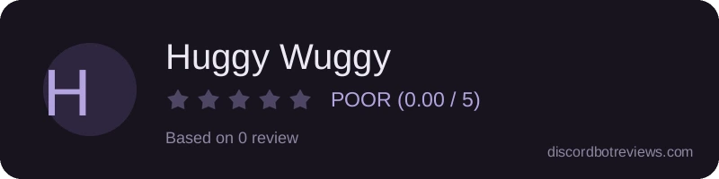 Rating widget preview for Huggy Wuggy