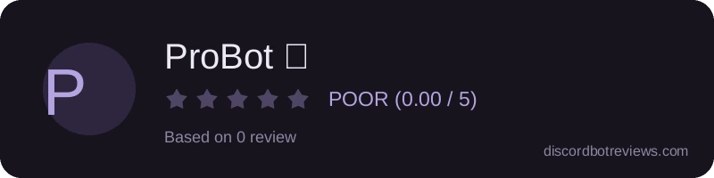 Rating widget preview for ProBot ✨