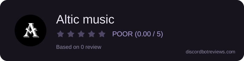 Rating widget preview for Altic music