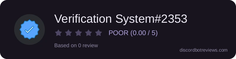Rating widget preview for Verification System#2353