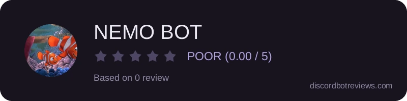 Rating widget preview for NEMO BOT