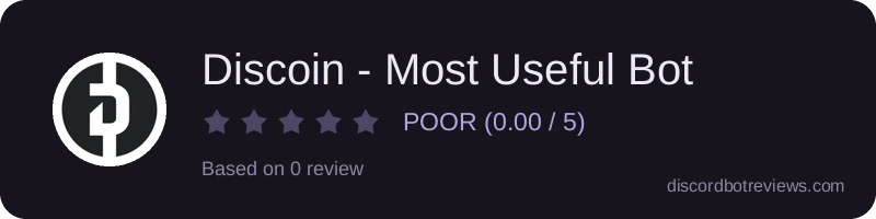 Rating banner for Discoin - Most Useful Bot
