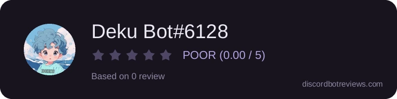 Rating widget preview for Deku Bot#6128