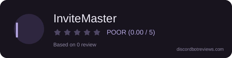 Rating widget preview for InviteMaster