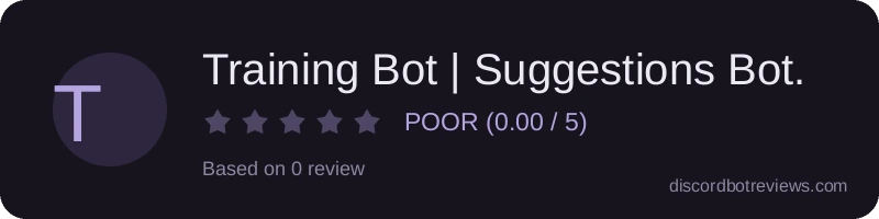 Rating widget preview for Training Bot | Suggestions Bot.
