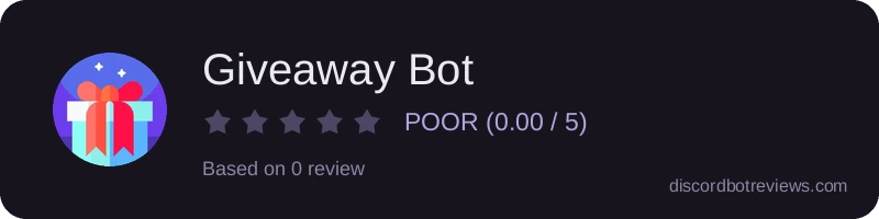Rating widget preview for Giveaway Bot