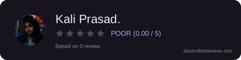 Rating widget preview for Kali Prasad.