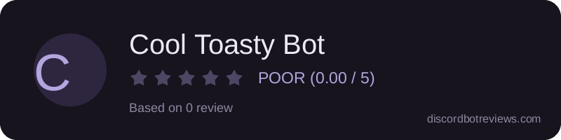 Rating widget preview for Cool Toasty Bot