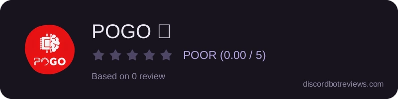 Rating banner for POGO ⍩