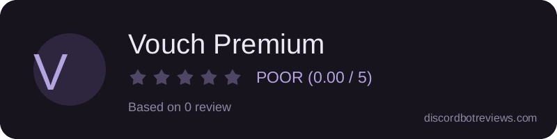 Rating widget preview for Vouch Premium