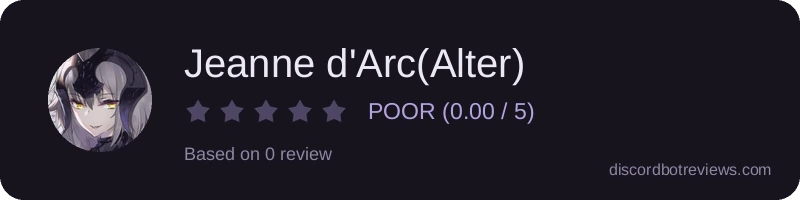 Rating widget preview for Jeanne d'Arc(Alter)