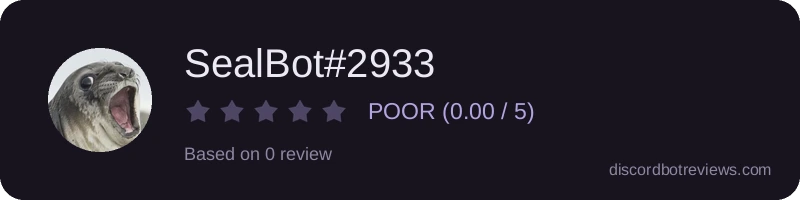 Rating widget preview for SealBot#2933