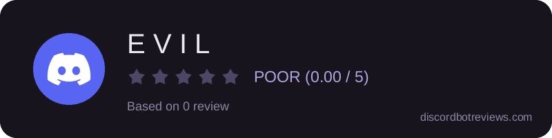 Rating widget preview for E V I L