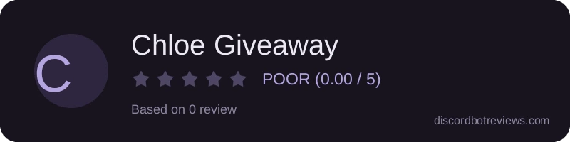 Rating banner for Chloe Giveaway