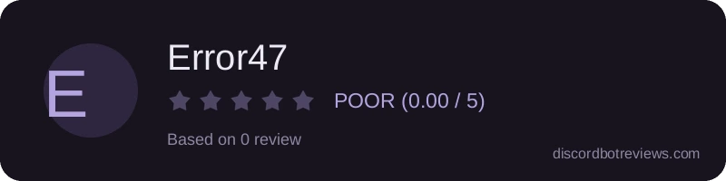 Rating widget preview for Error47