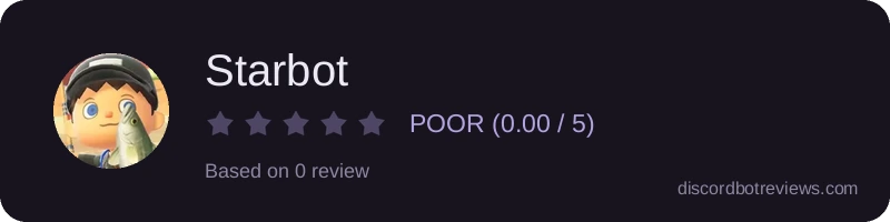 Rating widget preview for Starbot