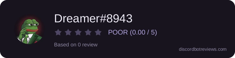Rating widget preview for Dreamer#8943