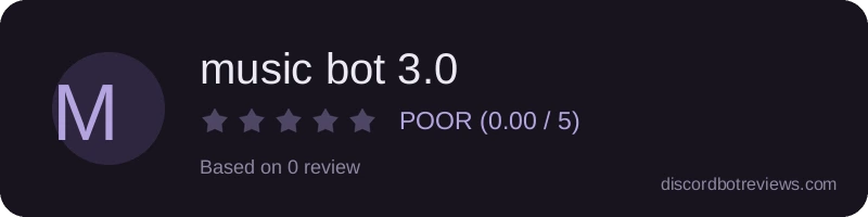 Rating widget preview for music bot 3.0