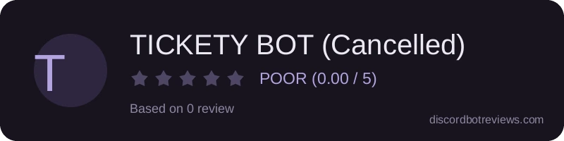 Rating widget preview for TICKETY BOT (Cancelled)