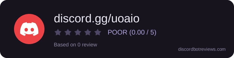 Rating widget preview for discord.gg/uoaio