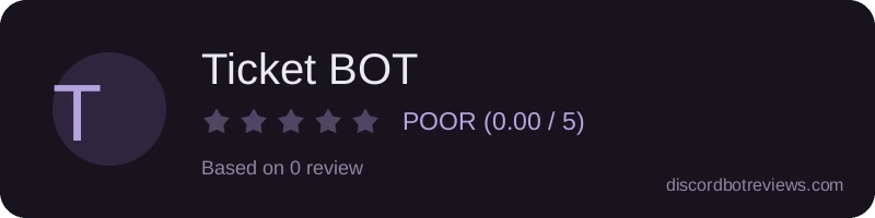 Rating widget preview for Ticket BOT