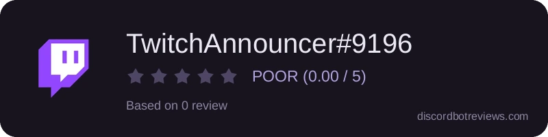 Rating widget preview for TwitchAnnouncer#9196